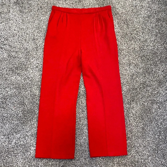 St. John Collection Pants - St. John Red Knit Straight Leg Pants Vintage